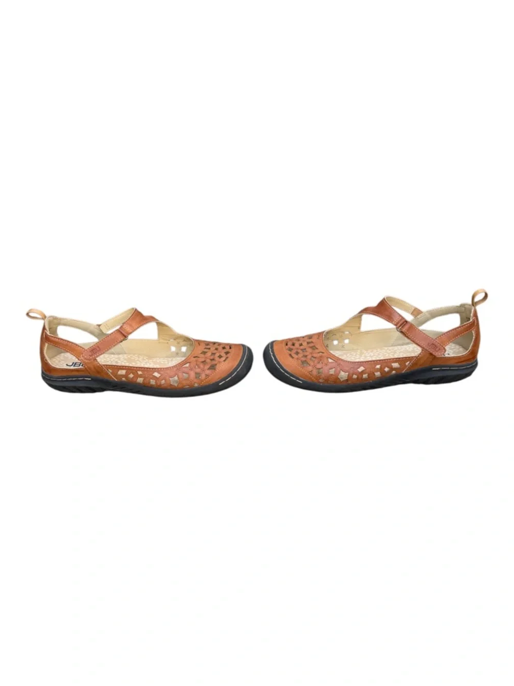 JBU Jambu Women’s 9 1/2 Bellerose Brown Floral Cutout Memory Foam Comfort Shoes